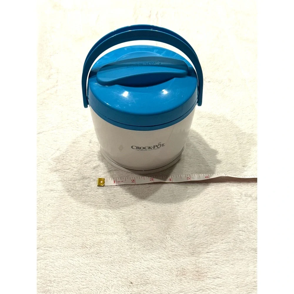 Crock-Pot Lunch Crock Food Warmer White Blue Portable Electric Lunch Box